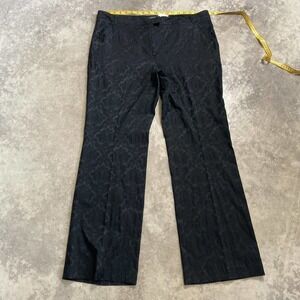Louben Pants Womens 18 Jacquard Trousers Straight‎ Leg High Rise Black